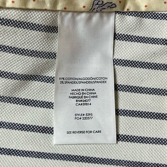 Cabi Women’s Blazer Jacket 3/4 Bell Sleeve Navy White Stripe Size 4 Horses Derby - Picture 7 of 12